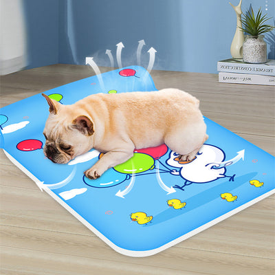 Summer Cooling Dog Mat With Pillow 